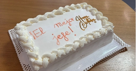 Commemorative cake prepared for the Ibérica Labs event, reflecting the collaborative and welcoming culture of WATA Factory.